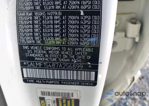 2007 Land Rover Range Rover Hse from USA, damaged, VIN SALMF15487A256899